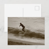 Carte postale vintage Wave Surfing (Devant / Derrière)