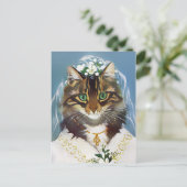 Carte postale Vintage Wedding Cat (Debout devant)