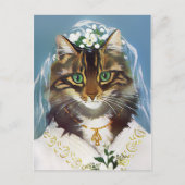 Carte postale Vintage Wedding Cat (Devant)