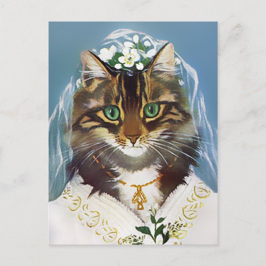 Carte postale Vintage Wedding Cat (Devant)