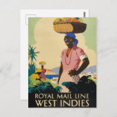 Carte postale vintage West Indies Travel (Devant / Derrière)