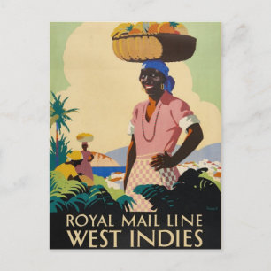 Carte postale vintage West Indies Travel