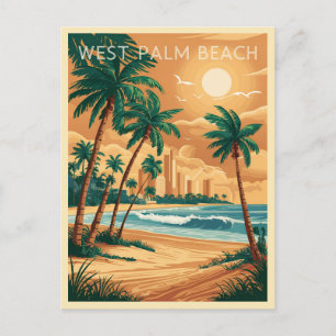 Carte Postale Vintage West Palm Beach, Floride