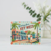 Carte postale vintage West | Salutations de (Debout devant)
