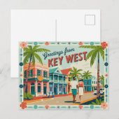 Carte postale vintage West | Salutations de (Devant / Derrière)