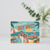 Carte postale vintage West | Salutations de (Debout devant)