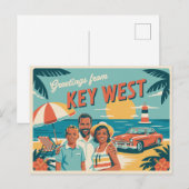 Carte postale vintage West | Salutations de (Devant / Derrière)