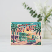 Carte postale vintage West | Salutations de (Debout devant)