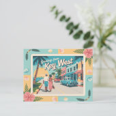 Carte postale vintage West | Salutations de (Debout devant)