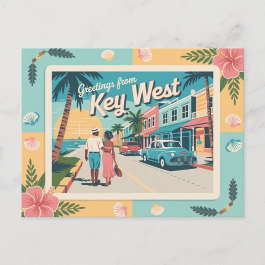 Carte postale vintage West | Salutations de (Devant)