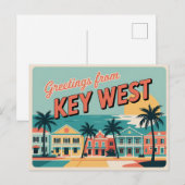 Carte postale vintage West | Salutations de (Devant / Derrière)