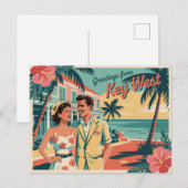 Carte postale vintage West | Salutations de (Devant / Derrière)