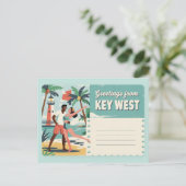 Carte postale vintage West | Salutations de (Debout devant)