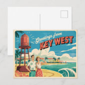 Carte postale vintage West | Salutations de (Devant / Derrière)