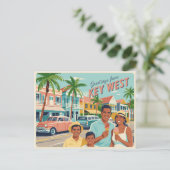 Carte postale vintage West | Salutations de (Debout devant)