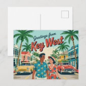 Carte postale vintage West | Salutations de (Devant / Derrière)