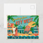 Carte postale vintage West | Salutations de (Devant / Derrière)