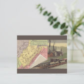Carte Postale Vintage West Virginia Map (Debout devant)