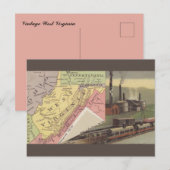 Carte Postale Vintage West Virginia Map (Devant / Derrière)