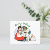 Carte postale Vintage White Teddy Bear Holiday (Debout devant)