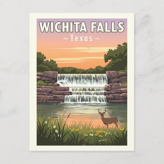 Carte Postale Vintage Wichita Falls Texas (Devant)