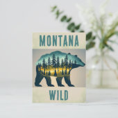 Carte Postale Vintage Wild Montana Ours Travel (Debout devant)