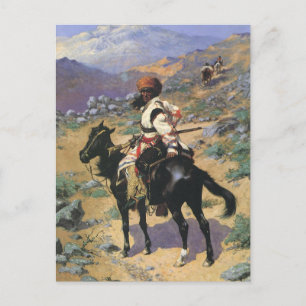 Carte Postale Vintage Wild West, un trappeur indien par Remingto