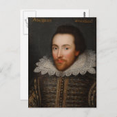 Carte Postale Vintage William Shakespeare Portrait (Devant / Derrière)