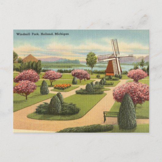 Carte Postale Vintage, Windmill Park, Hollande, Michigan (Devant)