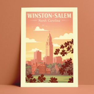 Carte Postale Vintage Winston-Salem Caroline du Nord