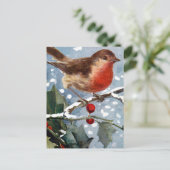 Carte Postale Vintage Winter Bird (Debout devant)