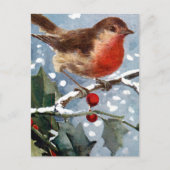 Carte Postale Vintage Winter Bird (Devant)