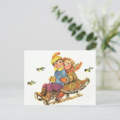 Carte postale Vintage Winter Sleigh Ride (Debout devant)