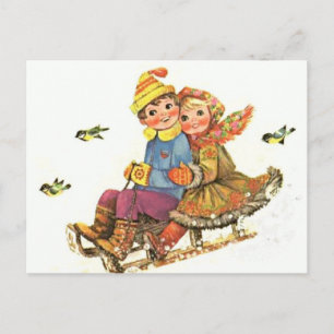 Carte postale Vintage Winter Sleigh Ride