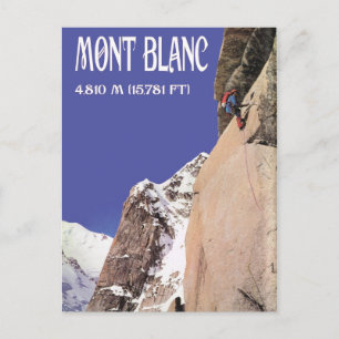 Carte Postale Vintage Winter Sports, Climbing Mt Blanc