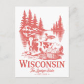 Carte Postale Vintage Wisconsin Badger State Cow (Devant)