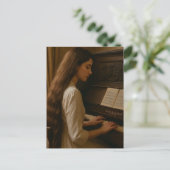 Carte Postale Vintage Woman Pianist (Debout devant)