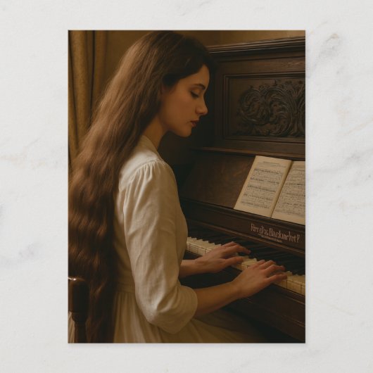 Carte Postale Vintage Woman Pianist (Devant)
