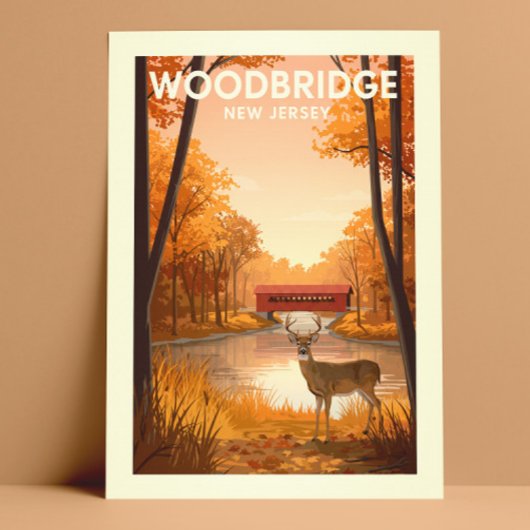 Carte Postale Vintage Woodbridge New Jersey