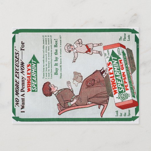 Carte postale vintage Wrigley's Gum Ad (Devant)