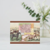 Carte Postale Vintage Wyoming Map (Debout devant)