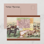 Carte Postale Vintage Wyoming Map (Devant / Derrière)