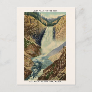 Carte postale vintage Yellowstone, Lower Falls