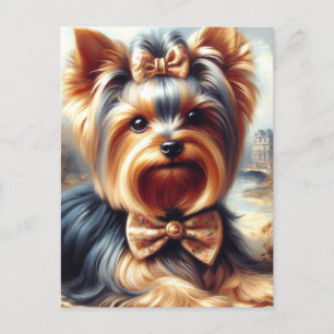 Carte Postale Vintage Yorkshire Terrier peinture