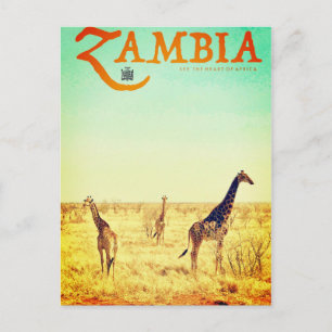 Carte postale vintage Zambia Travel