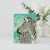 Carte postale vintage Zebra Turquoise (Debout devant)