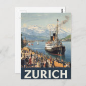 Carte Postale Vintage Zurich Suisse (Devant / Derrière)
