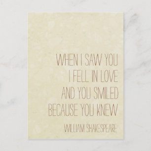 Carte Postale VintageLove - William Shakespeare Quote - Postcard