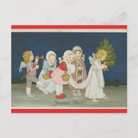 Carte Postale Vintages Angels Joyeux Noel (Devant)