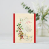 Carte Postale Vintages cloches et baies Bonne année (Debout devant)